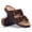 Brown, variant on Smile Popcorn Women's Cork Footbed Sandals, Comfortable Arch Support Slip-On Slide Sandals for Summer with Adjustable Buckle, Mocha