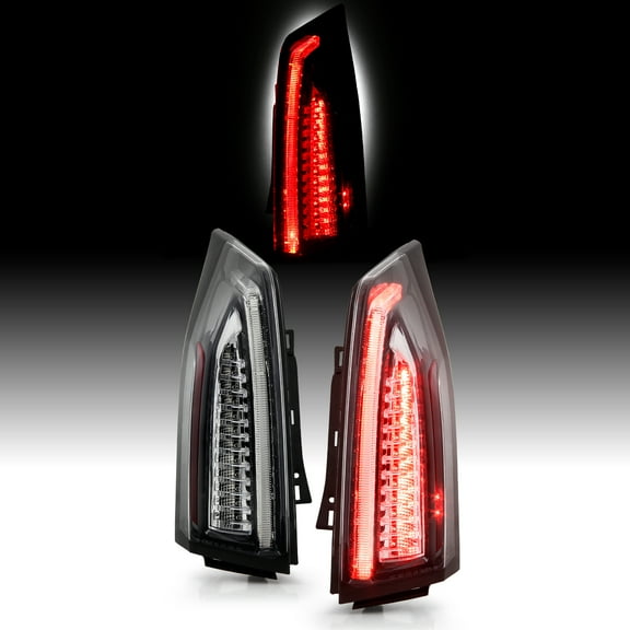 AKKON - Fits 2013-2018 Cadillac ATS Sedan LED Light Bar Black Tail Light Brake Lamp Pair Driver   Passenger Replacement