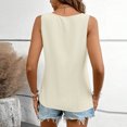 thumbnail image 5 of Otntypg Womens Tank Tops Loose Fit Ruched V Neck Solid Color Sleeveless Cute Flowy Tops Casual Basic Banded Shirts Beige XL, 5 of 8