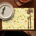 thumbnail image 2 of Easter and Rainbows Yellow Pattern Summer Placemats Set Of 4, 12x18 Inch Linen Kitchen Mats, Non-Slip Heat Resistant Washable, 2 of 6