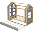 thumbnail image 3 of Twin Size House Platform Bed with Storage Shelves, Wooden Bed Frame with Trundle, 3 of 5