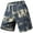 Blue, variant on Mens Shorts Casual Shorts Loose Fit Straight Leg Tie Dye Elastic Waist Breathable Blue L