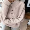 thumbnail image 4 of Crew Neck Sweatshirts Women Sevevn Womens Crew Neck Long Sleeve Sweatshirts Half Button Lightweight Pullover Fashion Fall Clothes, 4 of 5