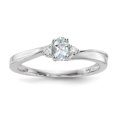 thumbnail image 1 of 925 Sterling Silver Rhodium-Plated Aquamarine Birthstone Ring, 1 of 2