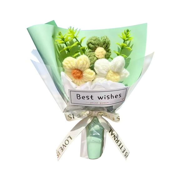 2026 Hot!Knitted Wool Flower Bouquet: A with Fresh Floral Charm