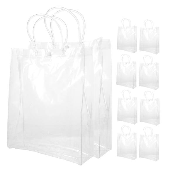 10 Pcs Sacs Cadeaux Transparents Réutilisables Sac Fourre-Tout Petit Sac à Main