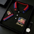 thumbnail image 2 of CONZONE 250Th Anniversary Usa Mens Polo Shirt Short Sleeve Independence Day Polo Shirt for Men Patriotic Usa Flag Embroidery Breathable Loose Fit Cozy 4Th Of July Golf Shirts, 2 of 3
