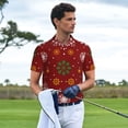 thumbnail image 6 of Balery Merry Christmas Printed Men’s Short Sleeve Polo Shirt, Midweight Men's Shirt,Golf Polo shirts -Large, 6 of 9