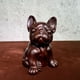 thumbnail image 2 of Ebony wood carved dog figurine, pair of dogs, large lucky dog, French Bulldog, rosewood carving, twelve zodiac dog., 2 of 3