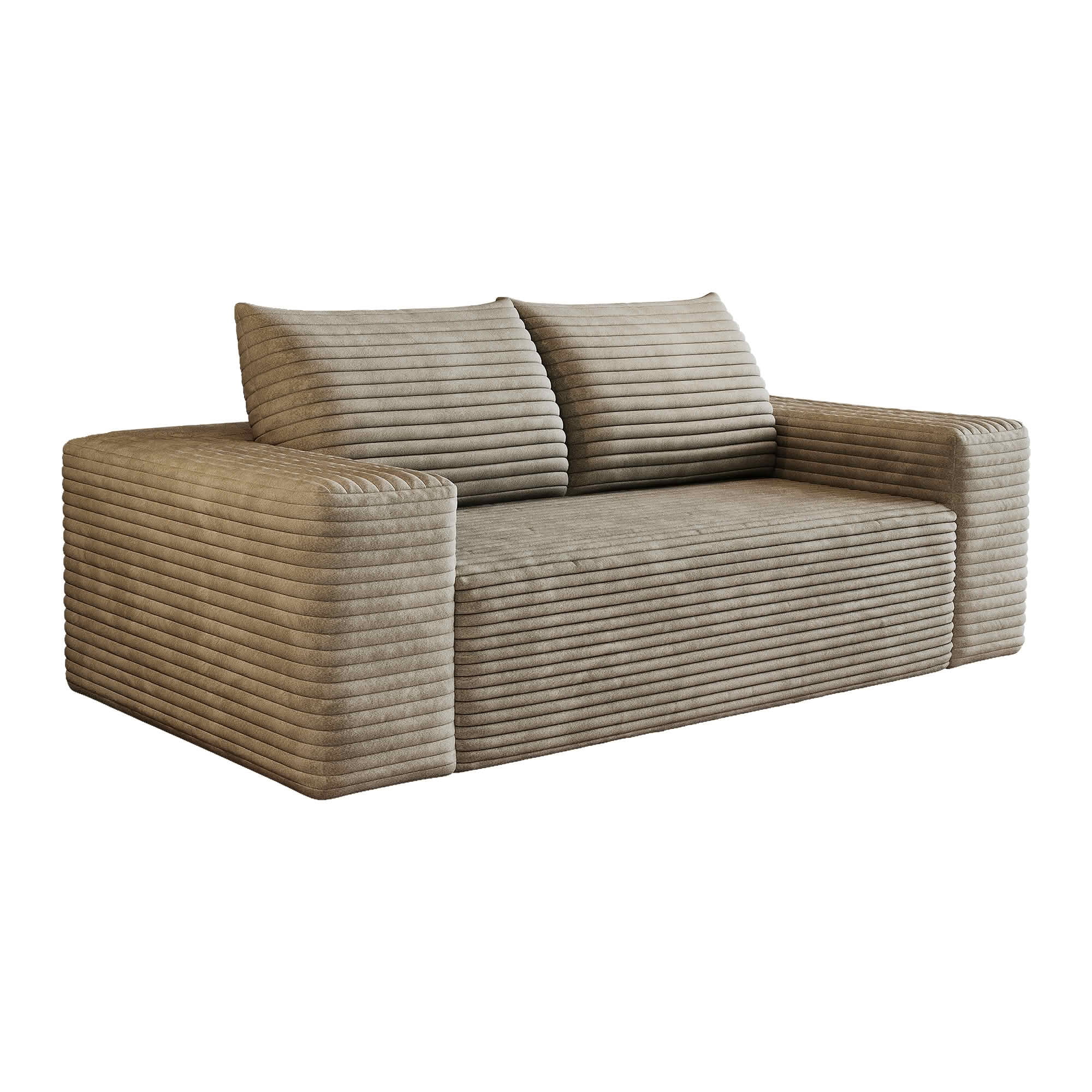 MAYEERTY 63 Inch Corduroy Loveseat Sofa, Deep‑Seat 2‑Seater Couch, No Assembly Required for Living Room Bedroom Apartment Conference Room