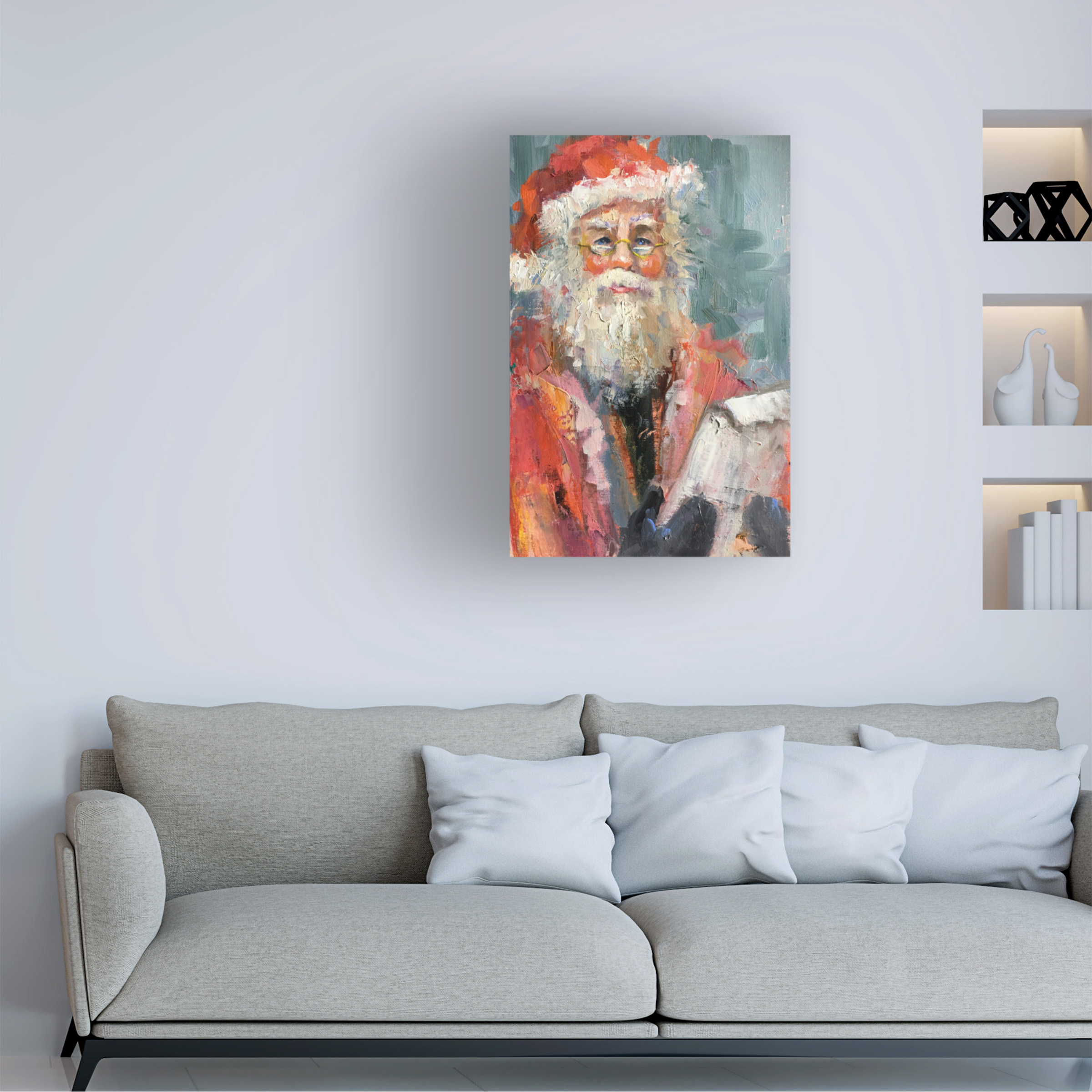 Jennifer Stottle Taylor 'Santa With Naughty And Nice List' Canvas Art