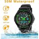 thumbnail image 2 of Relojes, relojes digitales para niños, reloj analógico deportivo para exteriores resistente al agua hasta 50 m con alarma, temporizador, zona horaria dual y luz LED para niños., 2 of 5