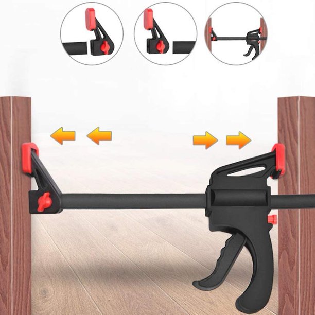 Barra de abrazadera Barra de trabajo de madera F Abrazadera Agarre Trinquete Liberación Squeeze Mano de bricolaje con bolsa de almacenamiento para manualidades industriales (1pc)