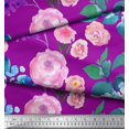 thumbnail image 3 of Soimoi Tissu en Poly Georgette Imprimé Feuilles et Roses par Yard 42 Pouces de Large, 3 of 3