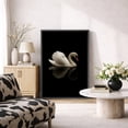 thumbnail image 2 of Framed Canvas Print Swan Wall Art Vintage Farmhouse Decorative for Living Room Bedroom - 16"x24" BLACK, 2 of 8