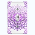 thumbnail image 1 of Metal Light Switch Plate Cover Mandala Purple Flower Tile Pattern MDL100, 1 of 13
