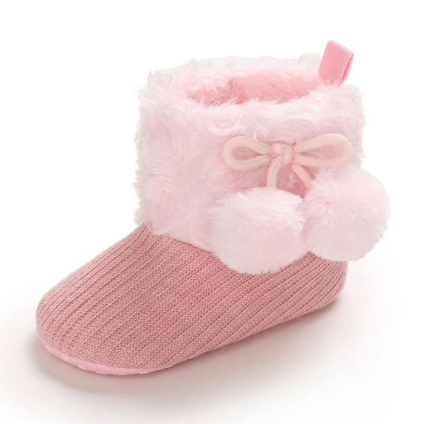XZNGL Toddler Winter Boots for Girls First Walker Baby Boys Girls Shoes Infant Toddler Winter Warm Footwear Bowknot Newborn Prewalker Boots Shoes for Girls Size 1 Toddler Shoes Girls Walmart