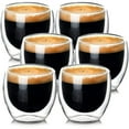 thumbnail image 1 of ZCtt Ensemble de 6 Tasses à Espresso en Verre Borosilicaté à Double Paroi de 80 ml, 1 of 5