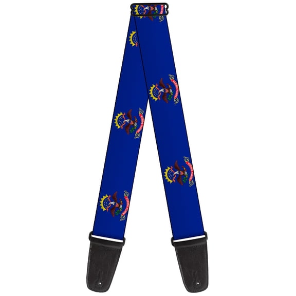 Buckle-Down Guitar Strap, North Dakota Flags, 2 Inches Wide