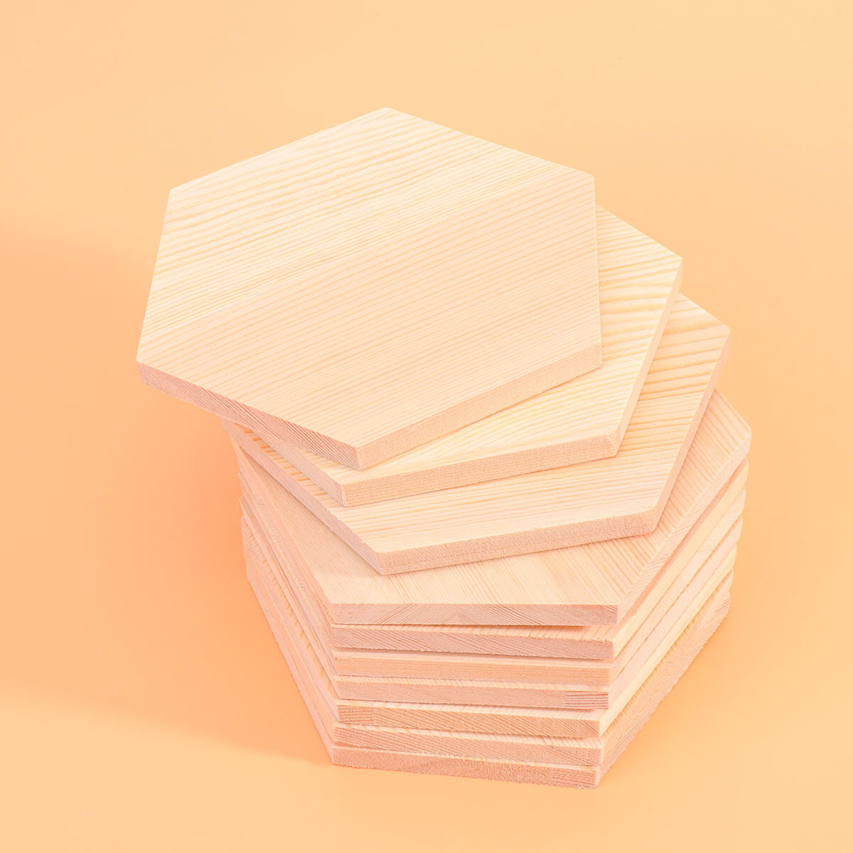 10pcs Wooden Plank Polygonal Wood Block Hexagon Profiled Solid Wood Block Manual DIY Special-shaped Wooden Boards for Crafts Mak, Size: 1X5CM