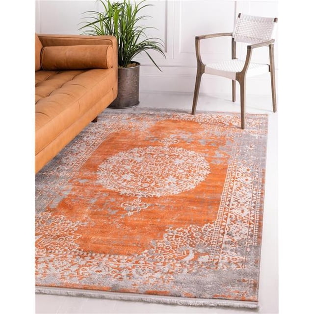 Unique Loom 3131288 7 x 10 ft. Olwen New Classical Rectangular Rug, Terracotta