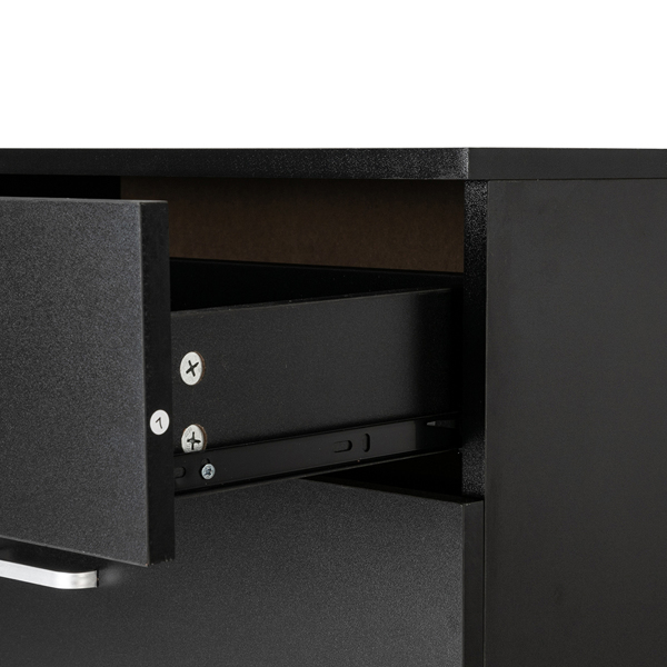 Alvantor Modern Black 3-Drawer Storage Chest, P2 Particle Board, Compact Design, 25.98 x 13 x 22.05 inches