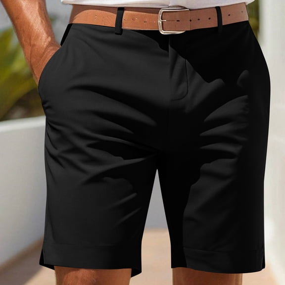 KIHOUT Men's Solid Stretch Casual Chino Shorts Flat Front Pockets Golf Work Outdoor Summer Daily Wear Shorts