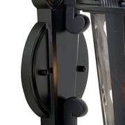 John Timberland Casa Marseille Vintage Rustic Outdoor Wall Light Fixture Black Scroll Arm 21 1/2 Clear Hammered Glass for Post Exterior Barn Deck
