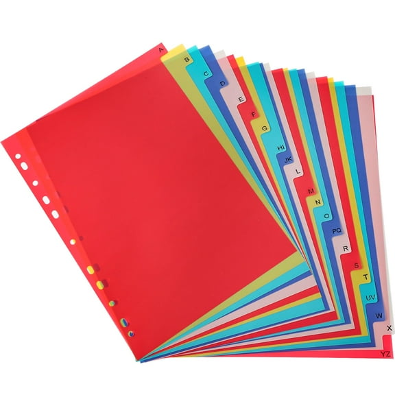 21 Tab A-Z Binder Dividers, 3 Ring Plastic Binder Dividers with Tabs Multicolor Alphabet Dividers for 2/3/4/11 Ring Binders, Letter Size (8.2Ã—11.6 Inch)