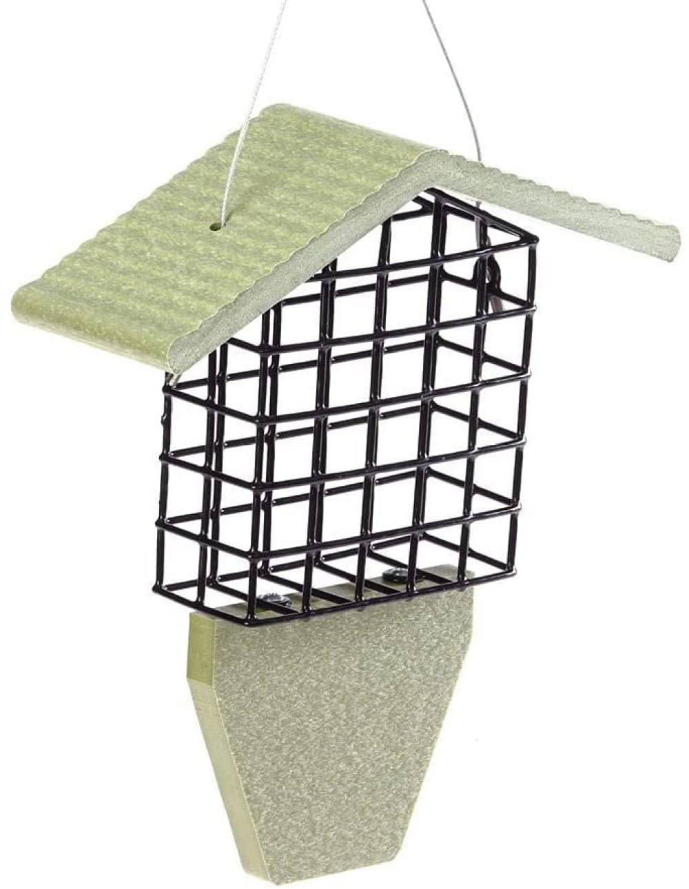JCs Wildlife Recycled Double Suet Feeder Brown W/ Cardinal Red Roof  & Tail 