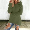 thumbnail image 2 of Telankuip Women's Fashionable Long Sleeve Hoodies Pullovers Loose Fit Fluffy Fuzzy Winter Warm Going out Hooded Tops 2025 Casual Solid Color Simple Comfor Sweatshirts Green M, 2 of 6