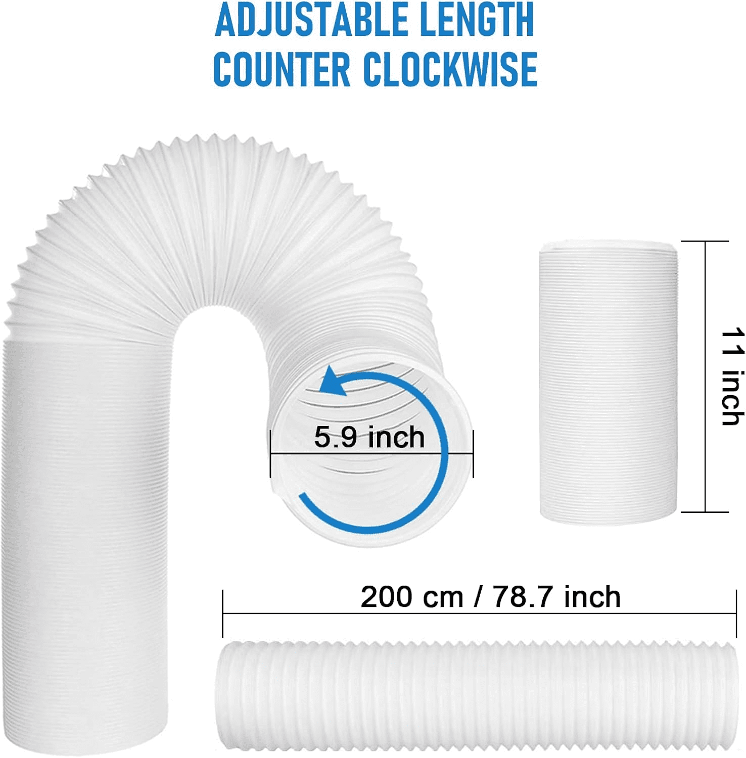 Ninonly Portable Air Conditioner Window Vent Kit with 5.9" Exhaust Hose, Portable AC Seal Kit for Sliding Window with 4 Plates, Universal Coupler Fits 5.9 & 5.1 Inch Diameter Exhaust Hose