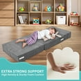 thumbnail image 4 of MOPHOTO Furniture Kids Fold Out Couch 2-in-1 Children Convertible Sofa to Lounger with Soft Plush Fabric, Toddler Couch Chair, Gray, 4 of 9