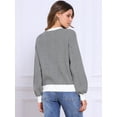 thumbnail image 3 of DARING DIVA Striped Sweater Crewneck Colorblock Knit Pullover Top L Black White, 3 of 6