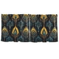 thumbnail image 7 of Yayeee Kitchen Curtains Tier Set of 2 Light Filtering 57"x36" Over Sink Window Panels, Navy Blue Art Pattern, 7 of 7