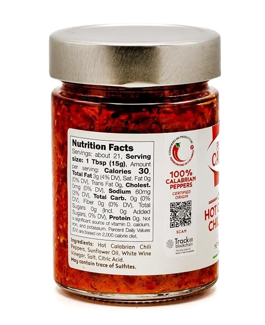 Peccati di Calabria Crushed Hot Calabrian Chili Peppers in Oil 10.9 oz (310g)
