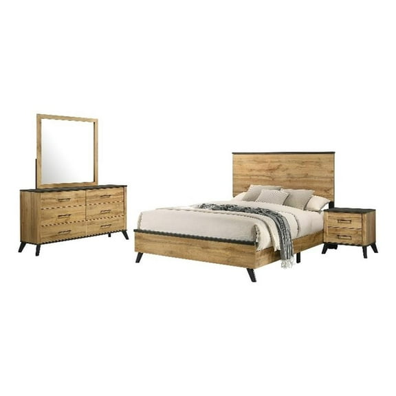 Kaywood 4-piece Eastern King Bedroom Set Natural Pine