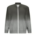 thumbnail image 4 of YLSDY Men's Ombre Bomber Jacket Long Sleeve Zipper Up Outwear Gradient Fashion Streetwear Coat Daily Wear Spring Gray S, 4 of 5
