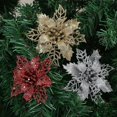 thumbnail image 2 of 5 piezas de 12 centímetros de flores navideñas artificiales flash decoraciones navideñas regalos de año nuevo, 2 of 5