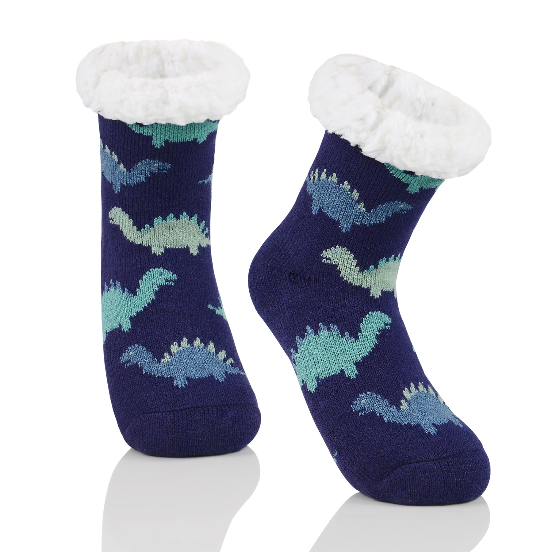 Zando Winter Kids Fuzzy Slipper Socks with Grippers Girls Fuzzy Socks Christmas Thick Fleece