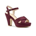 thumbnail image 1 of BLISSFUL STEP Women's Strap Platform Chunky Heel Slingback Sandals, 1 of 7