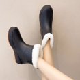 thumbnail image 4 of Women'S Winter Plush Adult Water Shoes Anti-Skid Short Rubber Boots Warm Rain Boots, 4 of 5