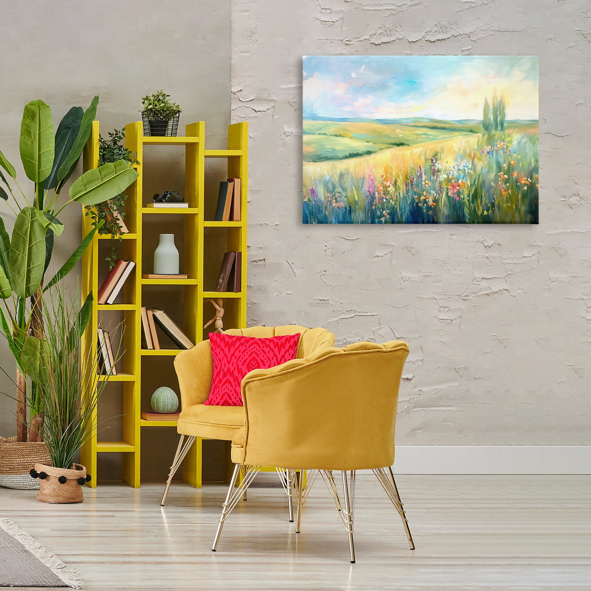 Stupell Industries Lush Prairie Paradise Landscape & Nature Painting Wrapped Canvas Art Print Wall Art, 36 x 24