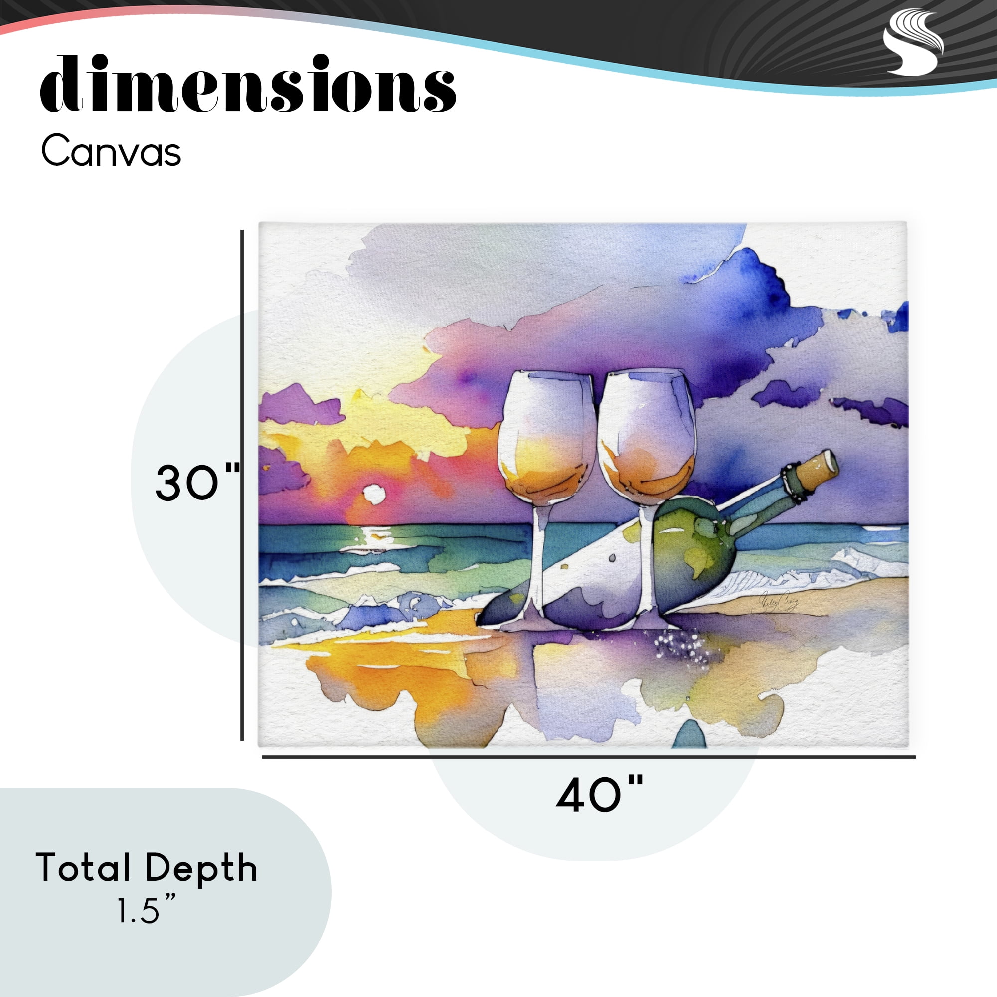 Stupell Industries Coastal Cheers with Wine Canvas Wall Art, design by Shelly Craig