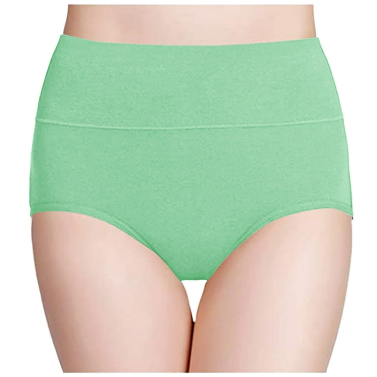 Women's High Waisted Cotton Underwear Stretch Briefs Soft Full Coverage  Panties