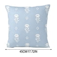 thumbnail image 2 of Floral Throw Pillow Covers, 18"x18" Blue Striped Linen Cases, Decorative Covers For Couch, Sofa & Home, 2 of 7