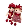 thumbnail image 2 of 2x Pareja Muñeca Juguetes Dibujos Animados Decoración del Hogar Muñeco de Peluche Decorativo Muñecos de Peluche para 45 centímetros, 2 of 9