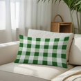 thumbnail image 3 of Green Plaid Throw Pillow Cover, Pillowcase Protectors with Zipper, Breathable Decorative Lumbar Pillow Case Cover, Spring Summer Farmhouse Buffalo Checkered Pillow Shams for Couch Sofa 12x20Inch, 3 of 8