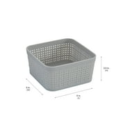 Simplify 6 Pack Multi-Sized Organizing Basket Plastic Storage Set in Grey