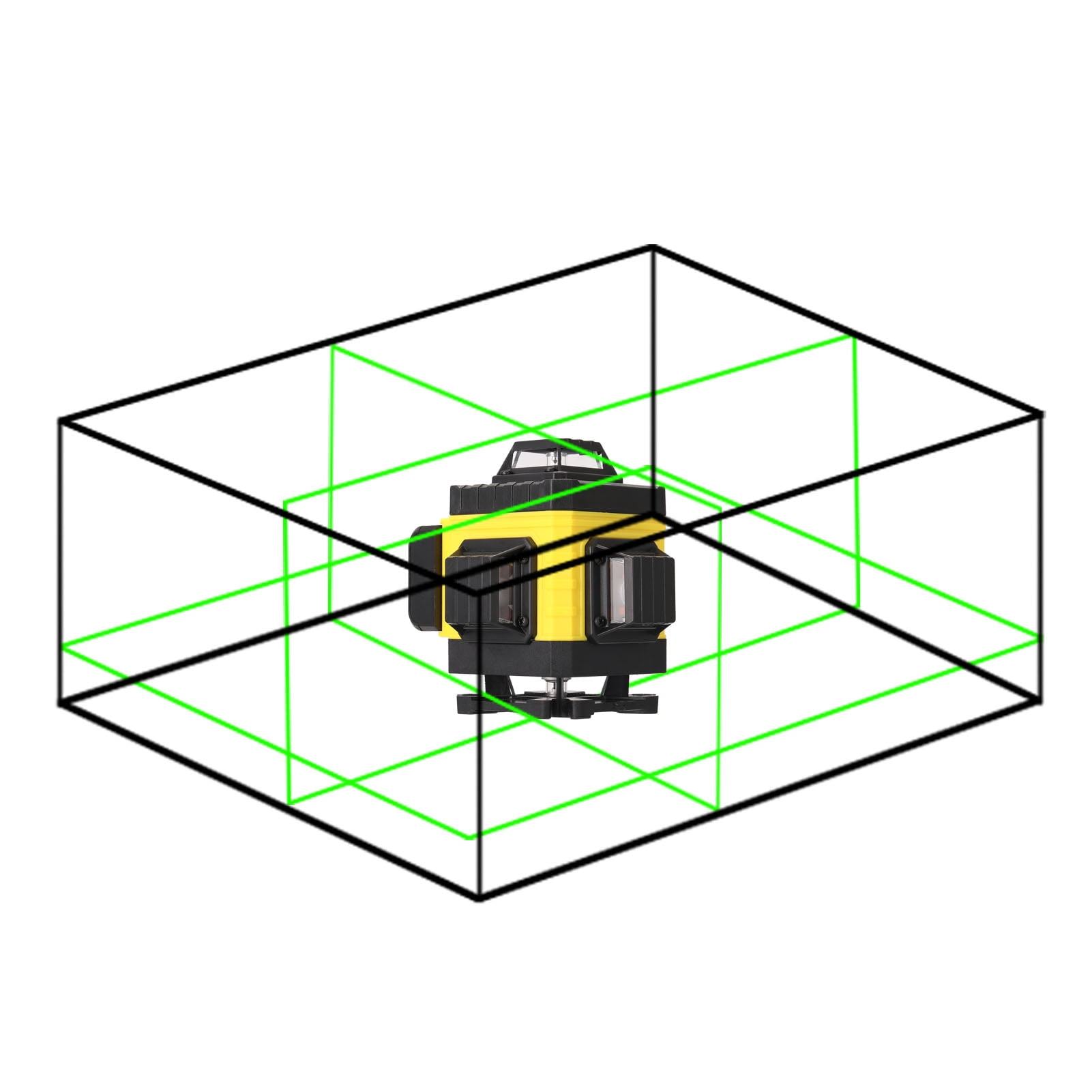 16-Line Multifunctional Level Tool with Vertical and Horizontal Lines, Features 3° Self-Leveling Function